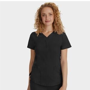 Healing Hands Purple Label Women's 2-Pocket Jane Top in Black; size XS